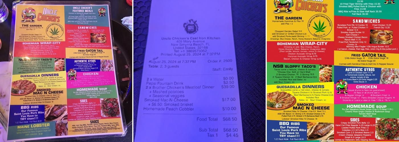 Uncle Chicken's Cast Iron Kitchen Menu