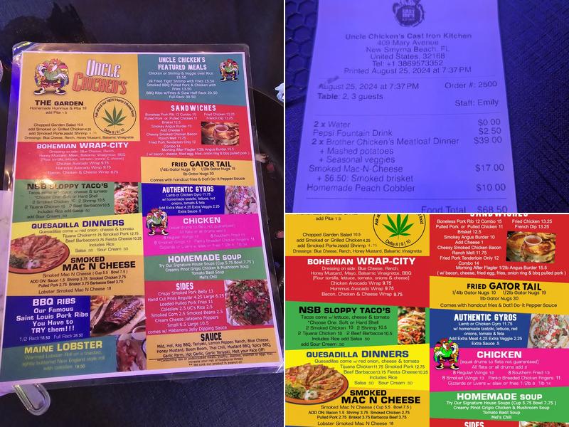 Uncle Chicken's Cast Iron Kitchen Menu