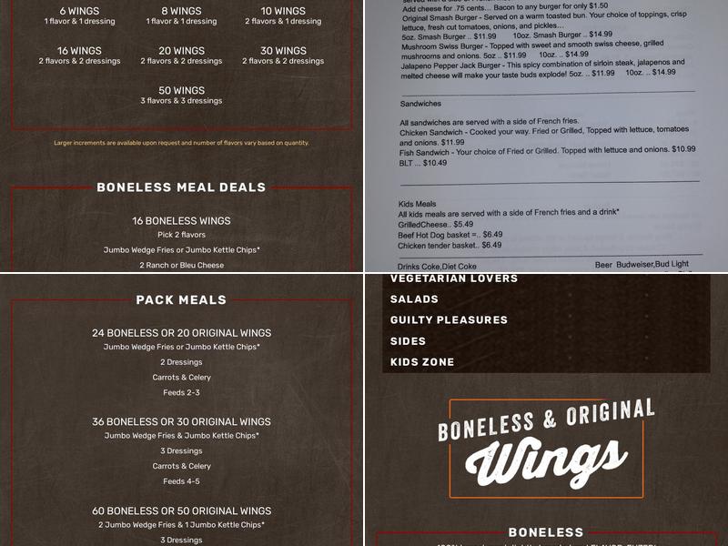 Wing Zone Menu