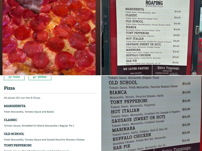 Roaming Woodfired Pizza Menu