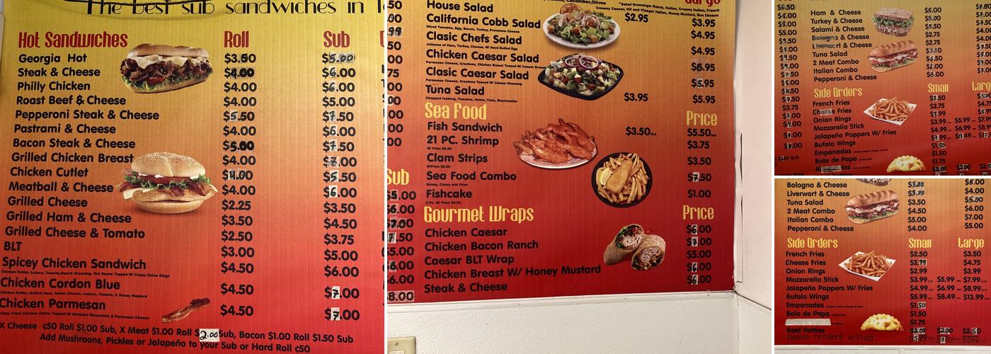 O & R Deli and Grocery Menu