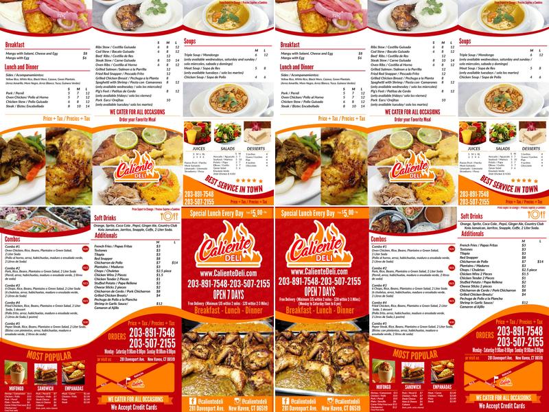 Caliente Deli Menu