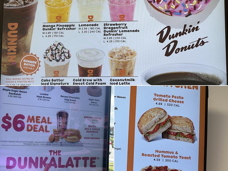 Dunkin' Menu