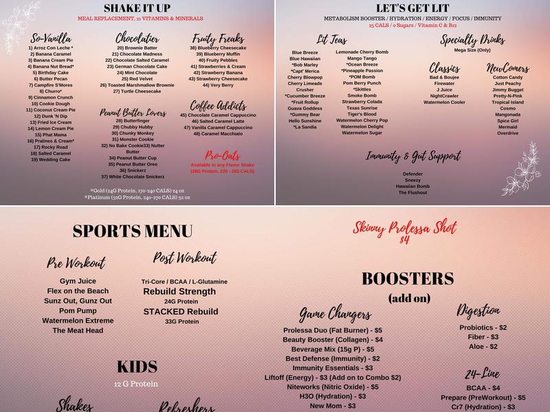 Protein Spot Menu