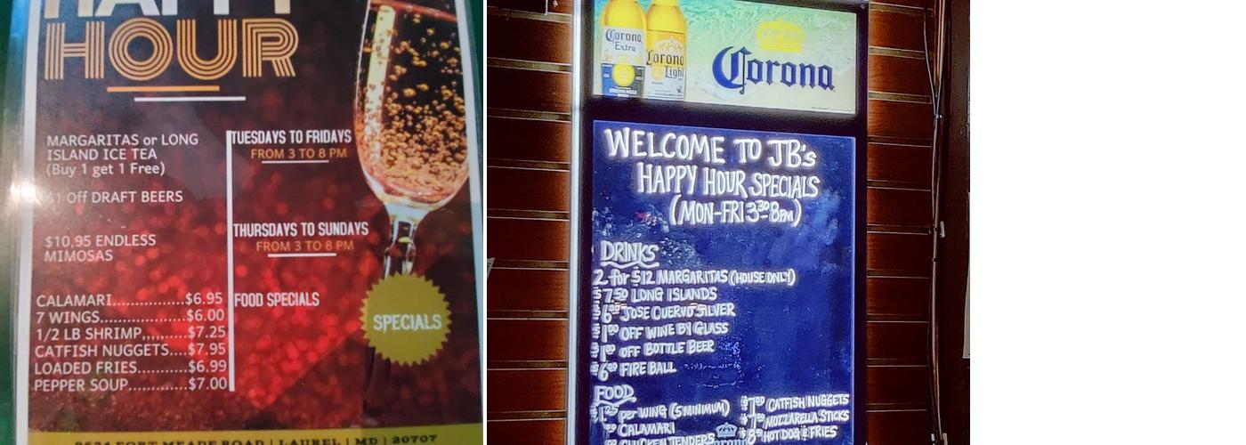 JB Atlantic Restaurant & Grill Menu