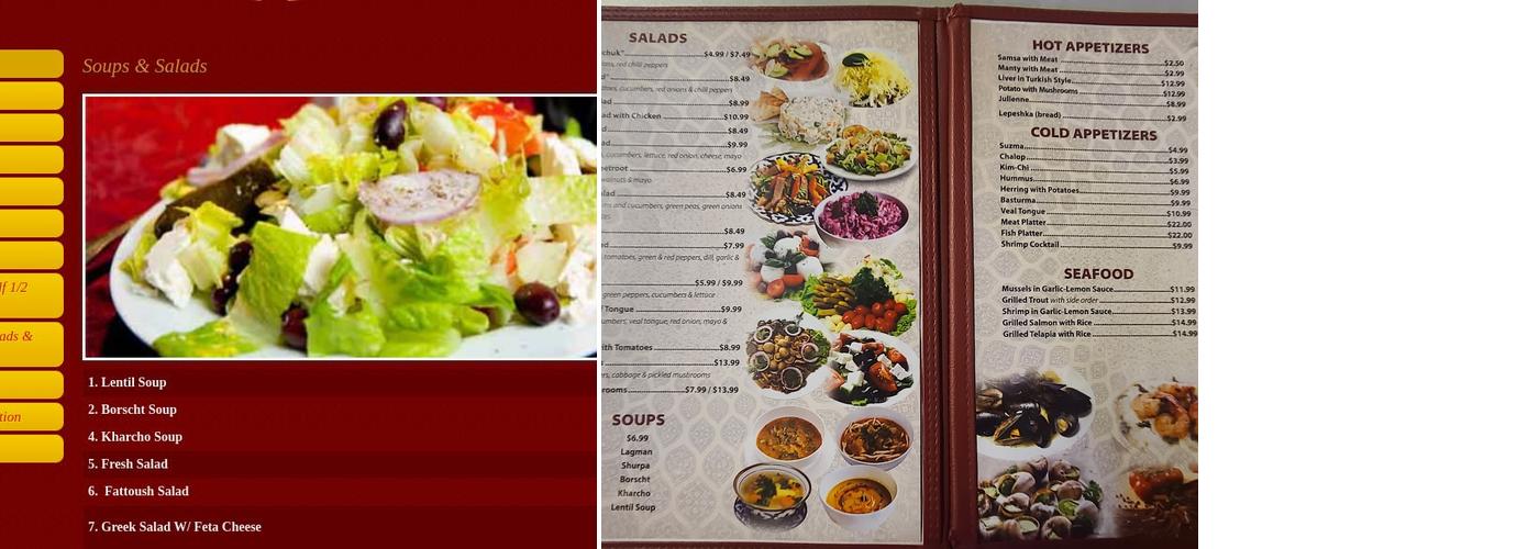 Mirage Mediterranean Restaurant Menu