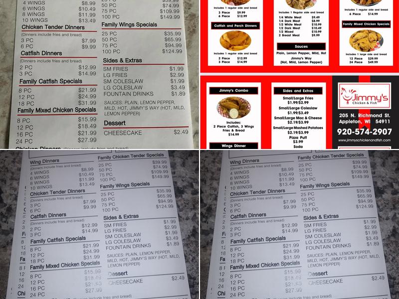 Jimmy's Chicken & Fish Menu
