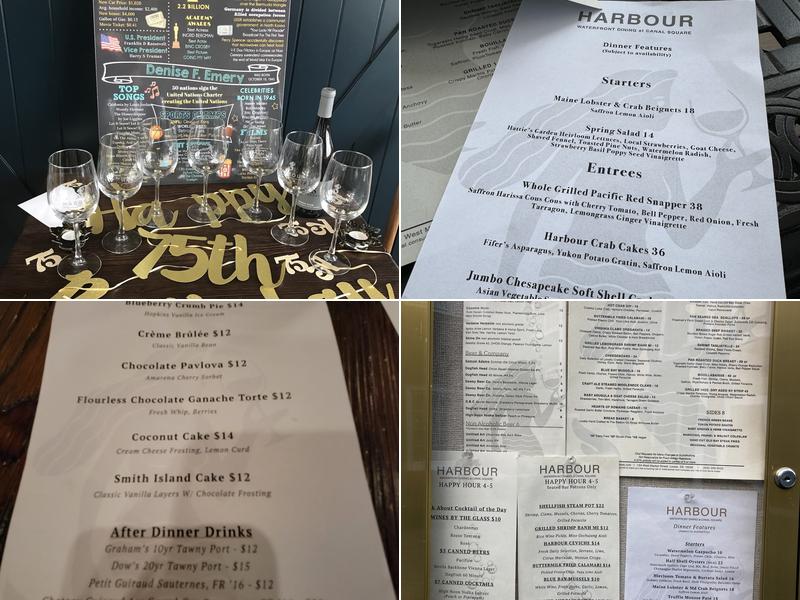 Harbour Restaurant at Canal Square Menu