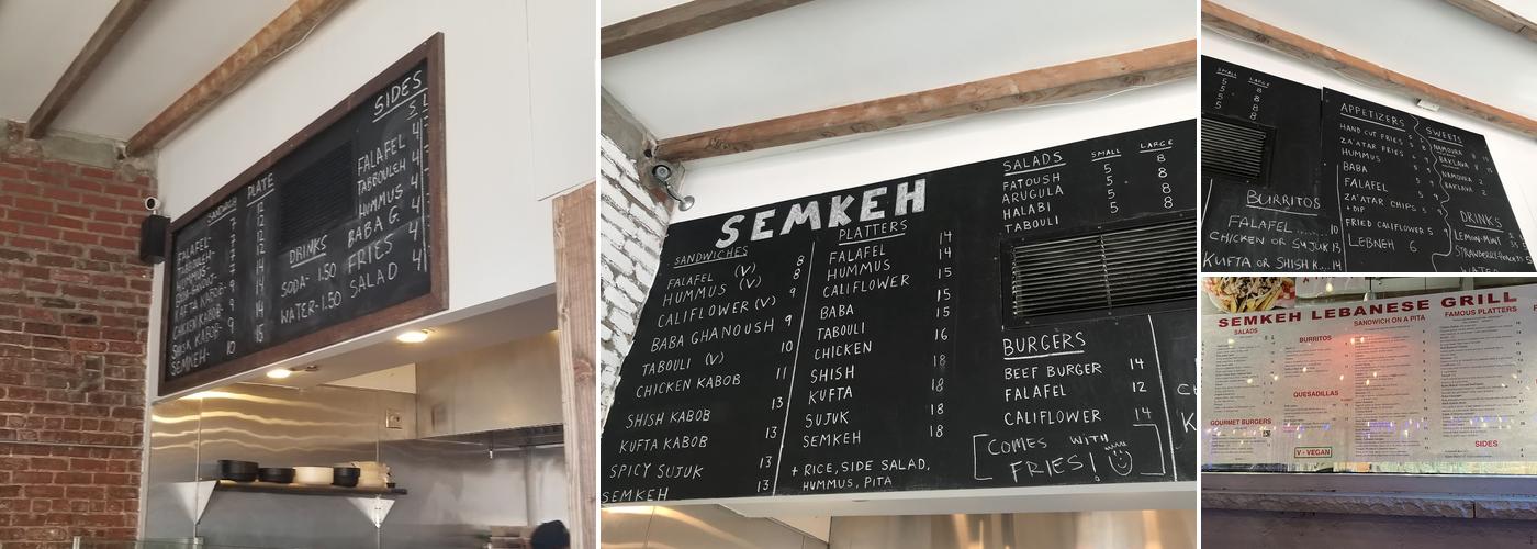 Semkeh Menu