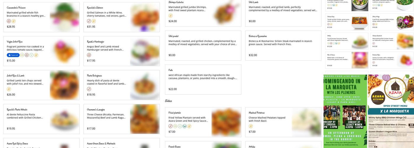 e.terra Kitchen Menu