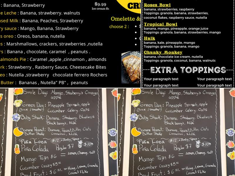 INFUSIÓN SMOOTHIE JUICE BAR Menu