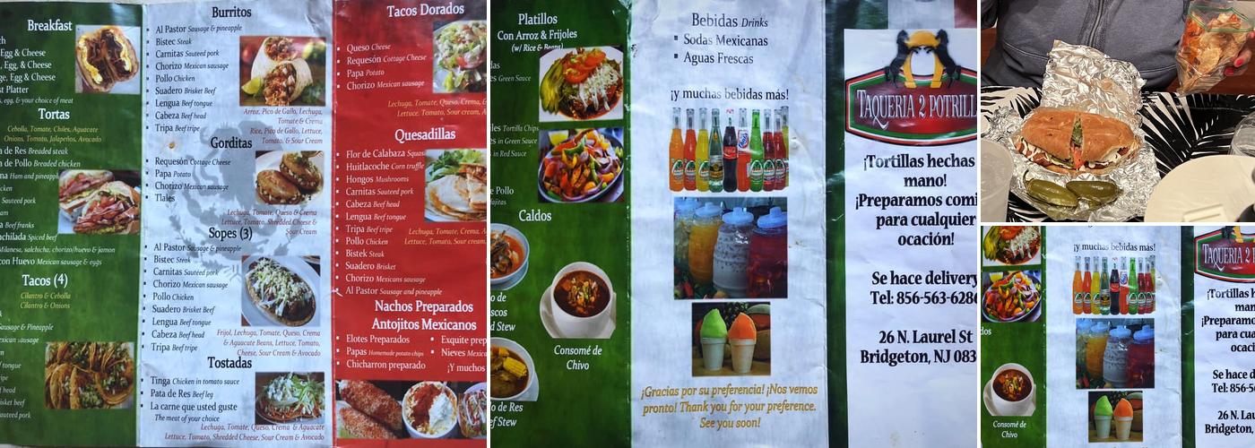 Taqueria 2 potrillos Menu