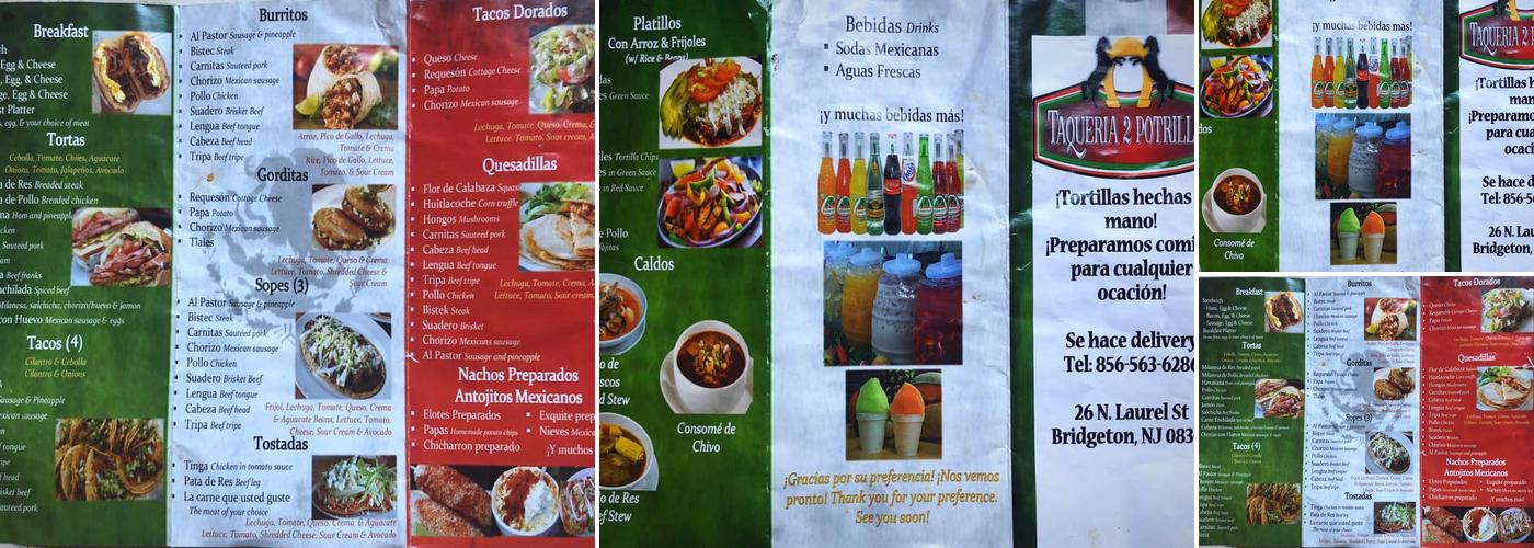 Taqueria el potrillo Menu
