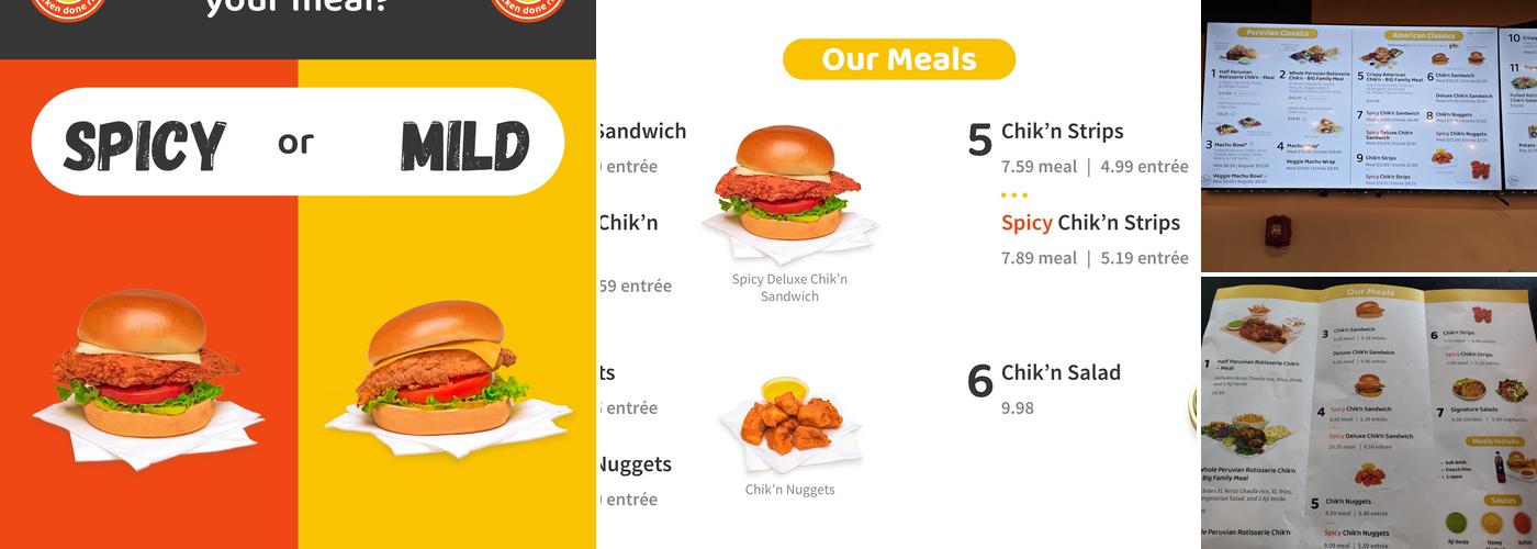 Just Chik'n Menu