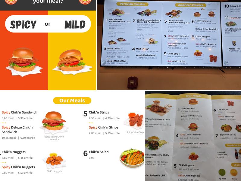 Just Chik'n Menu