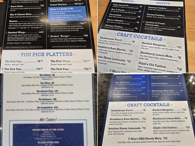 Blue Bar & Smokehouse Menu