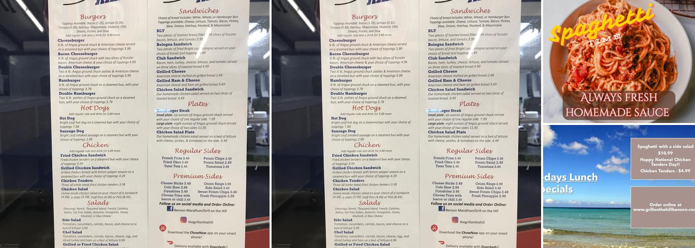 Grill On The Hill Menu