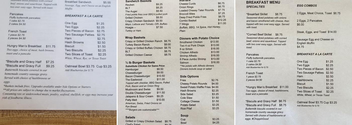 Jen's Choppin' Block Menu