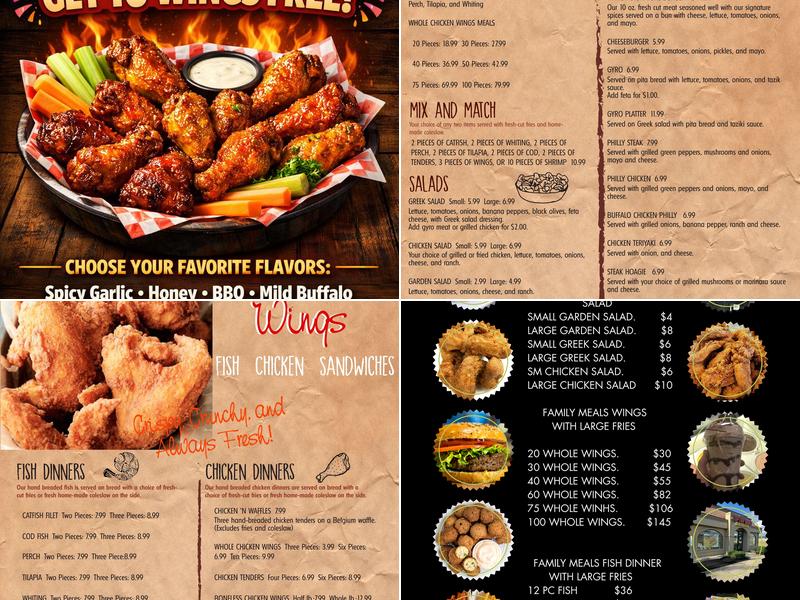 Tip Top Wings Menu