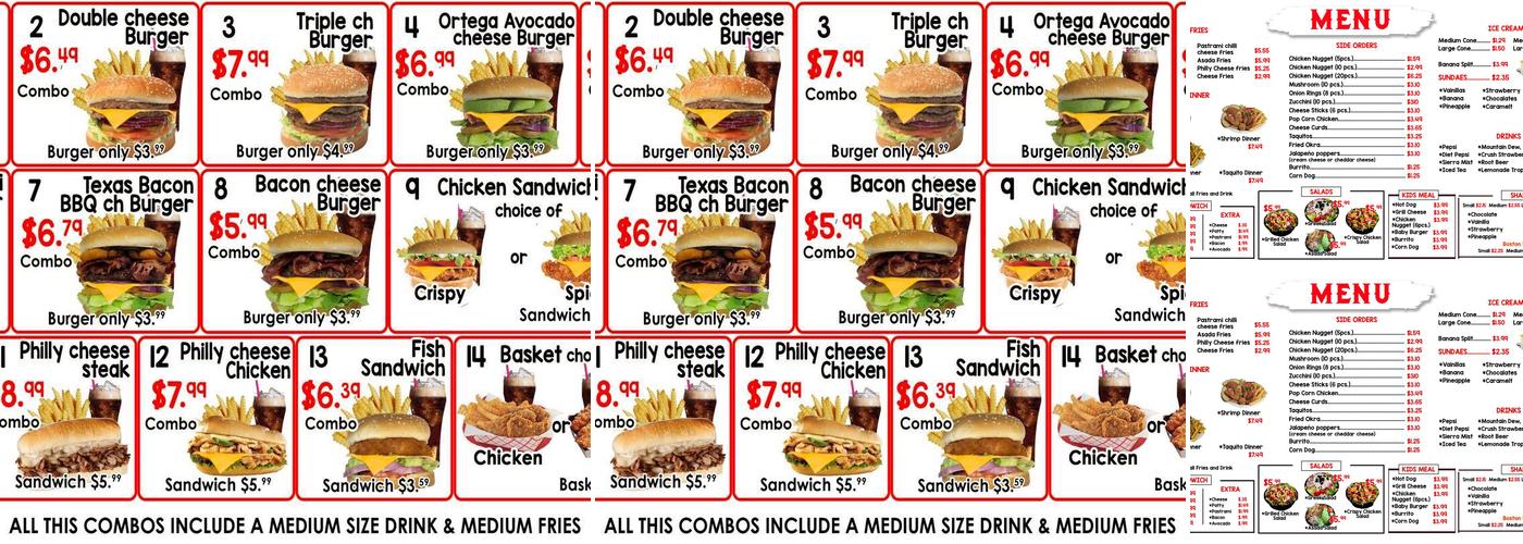 Family Burger Menu