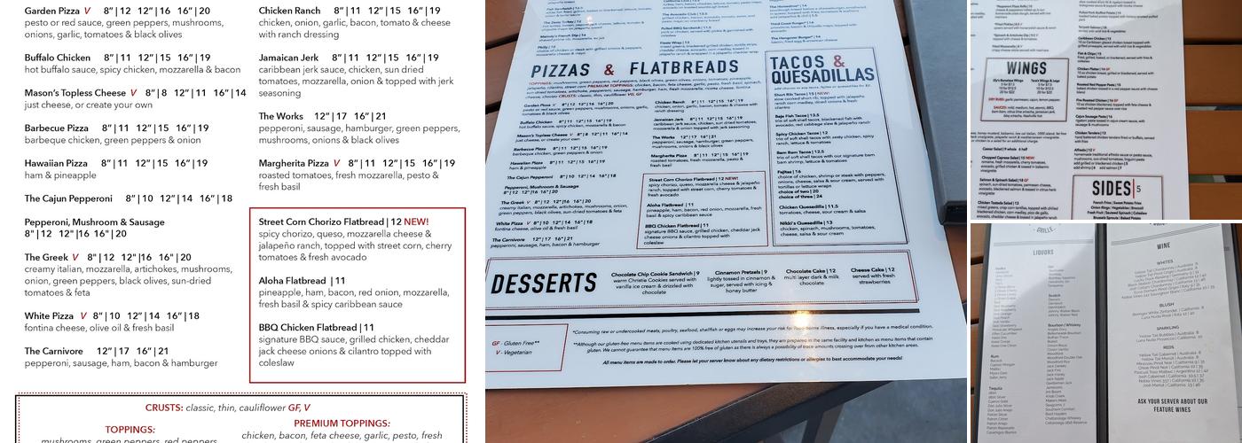 Jonathan’s Grille Menu