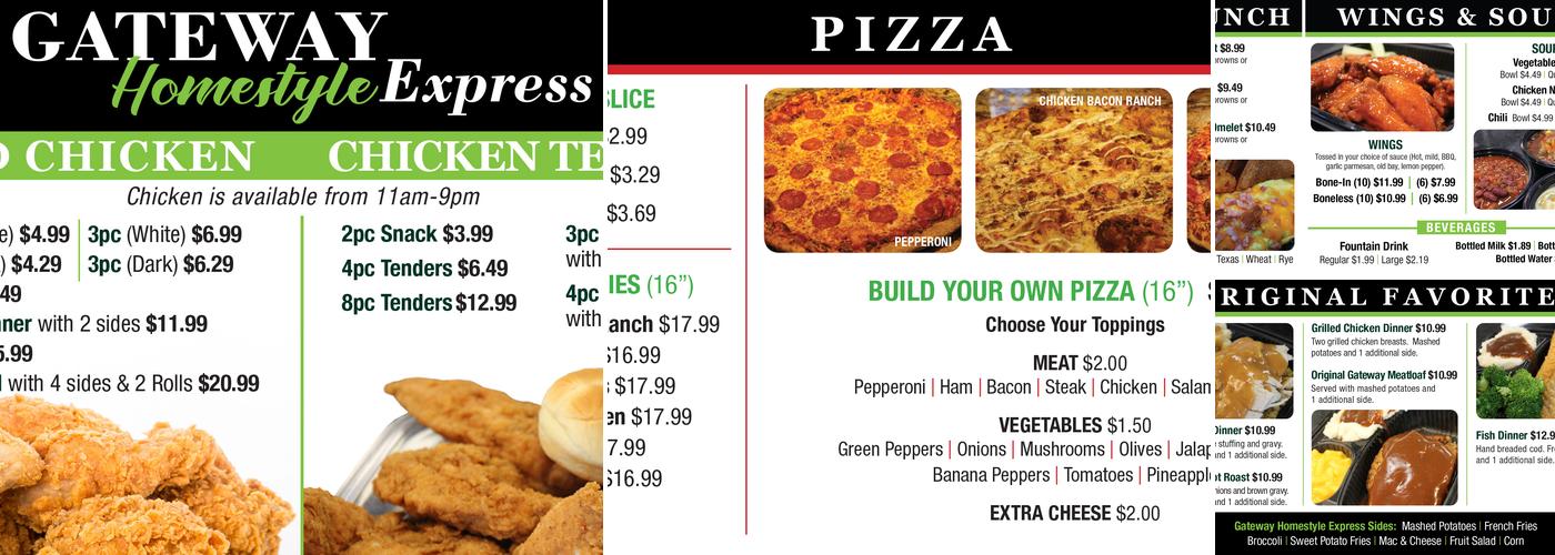 Papi's Pizza Menu