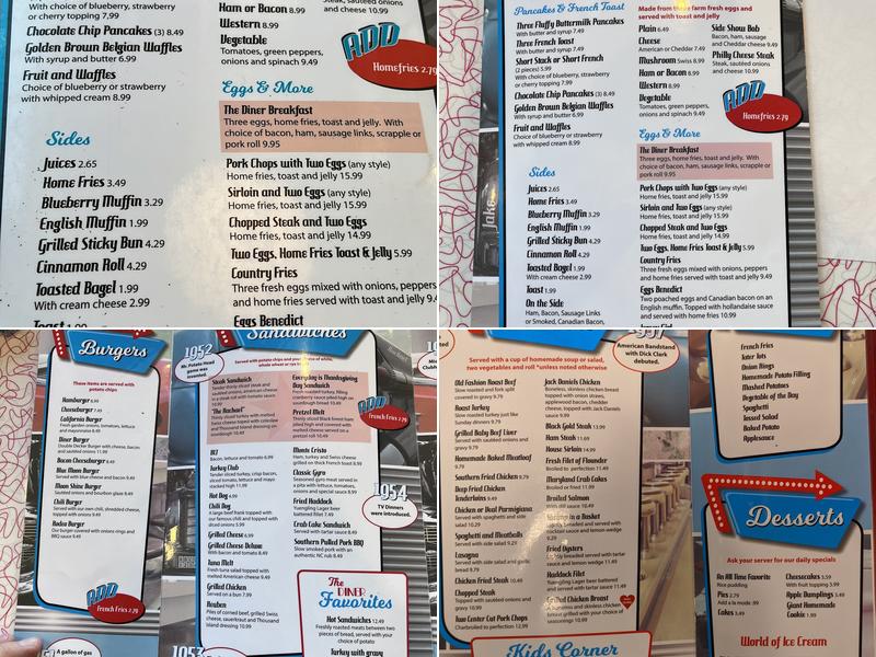 Pine Grove Diner Menu