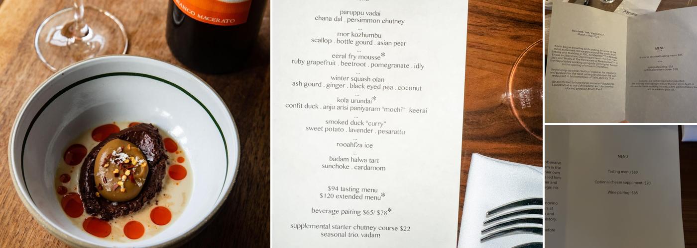 Fulgurances Menu