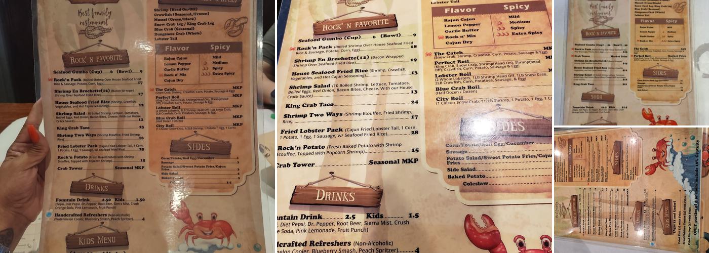 Rock'n Crab Menu