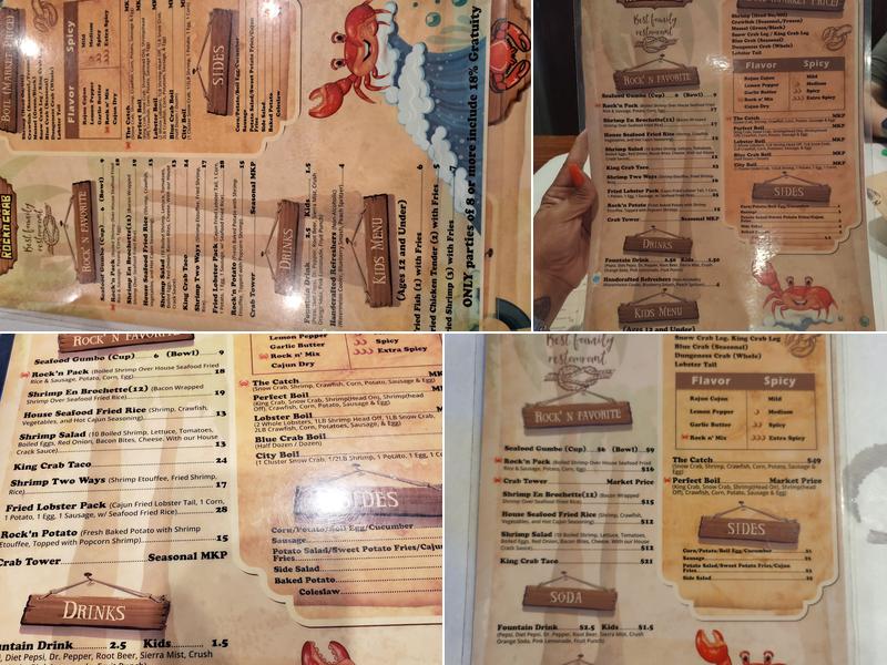 Rock'n Crab Menu