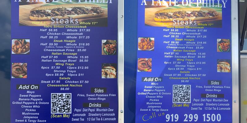 A Taste of Philly 4 U Menu
