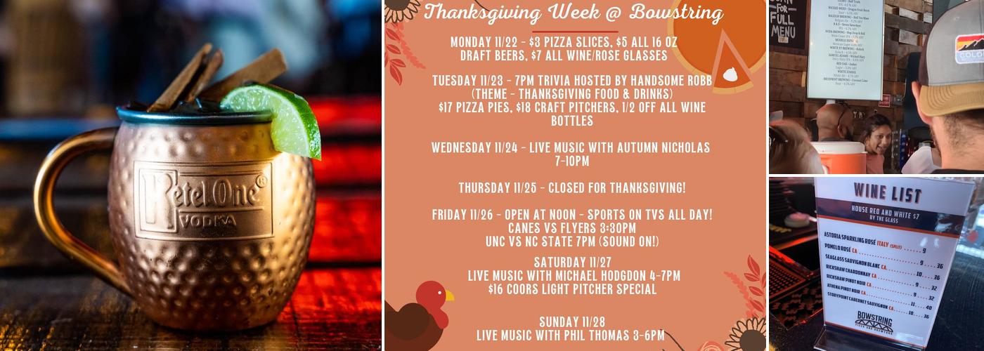 Bowstring Brewyard Menu