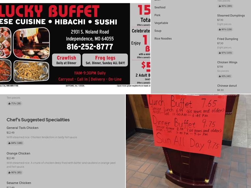 Lucky Buffet Menu