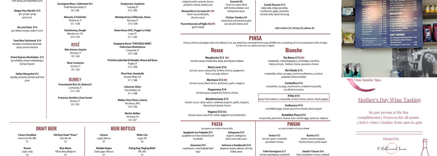 Via Roma Menu