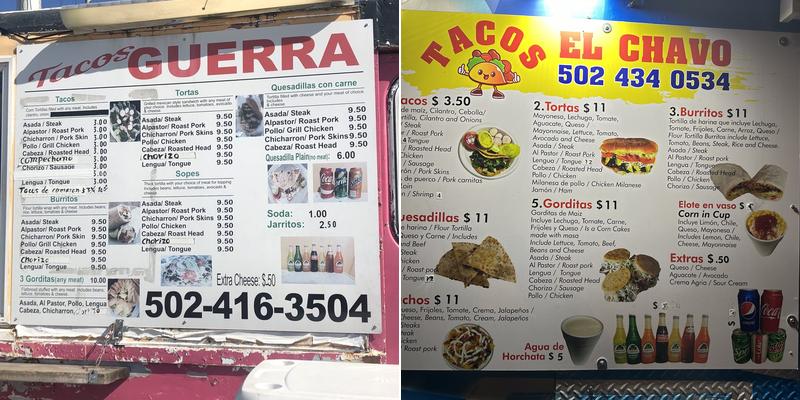 Tacos Guerra Menu