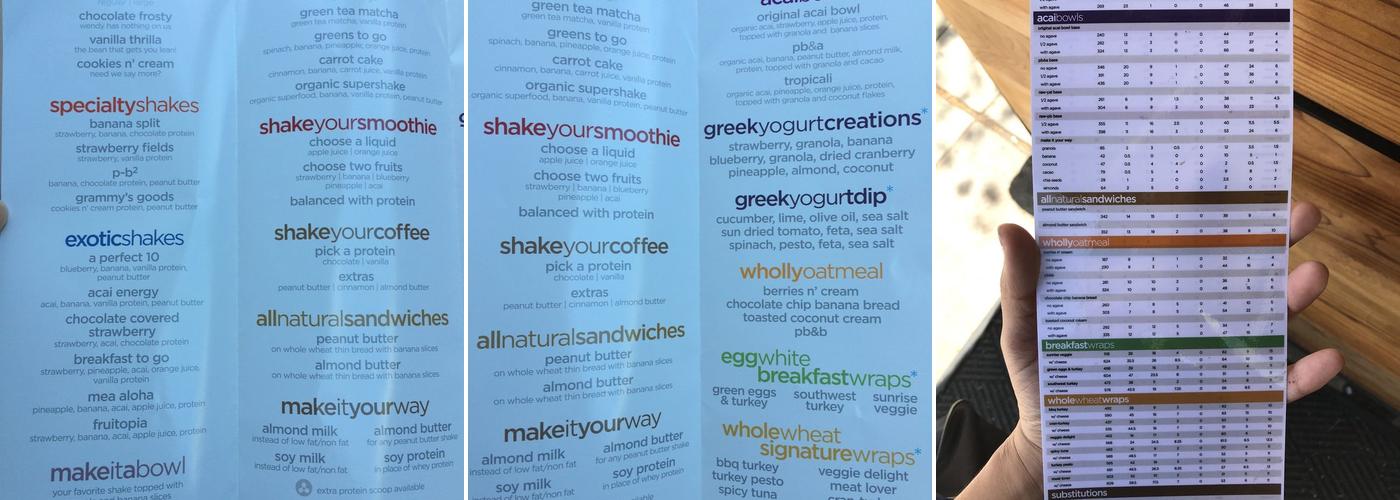 Shake Smart Menu