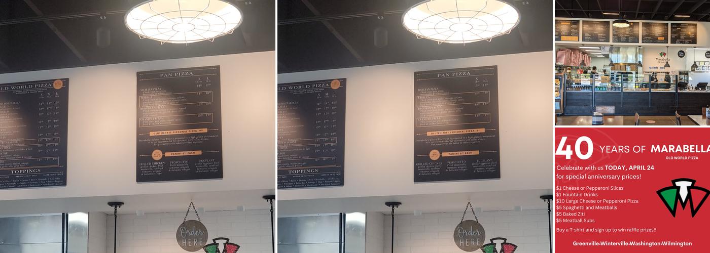 Marabella Pizza Winterville Menu