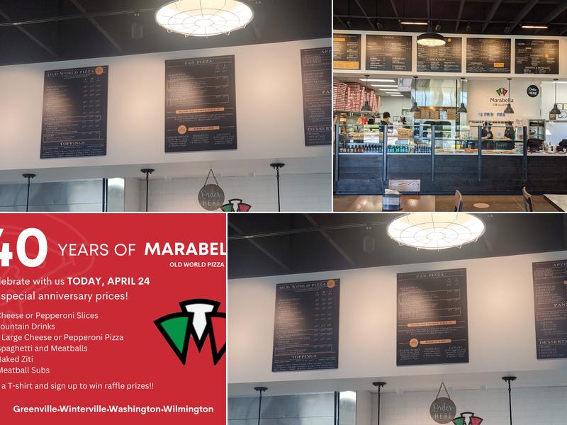 Marabella Pizza Winterville Menu