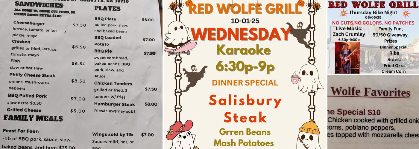 Red Wolfe Grill Menu