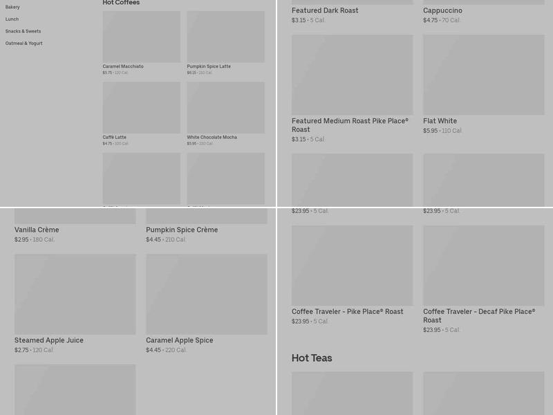 Starbucks Menu