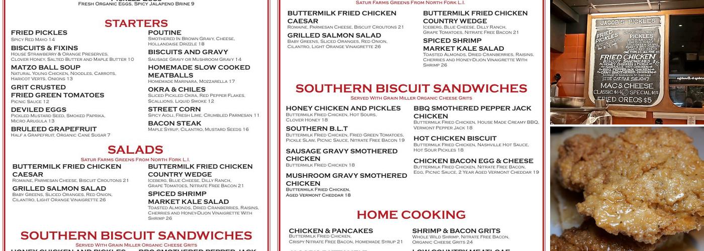 Jacob’s Pickles Menu