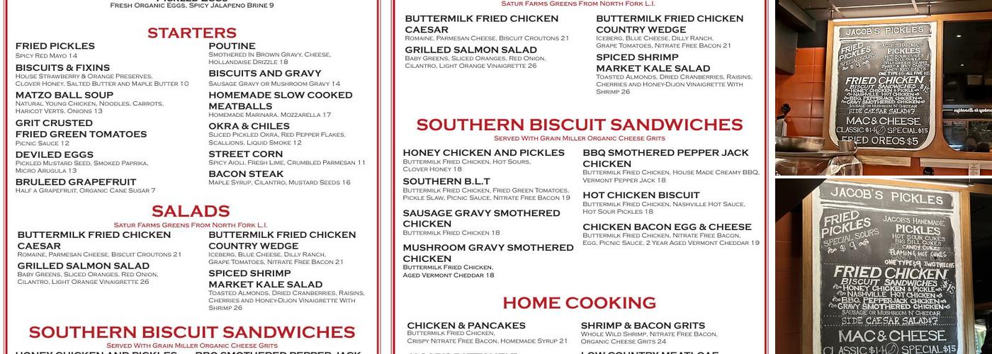 Jacob’s Pickles Menu