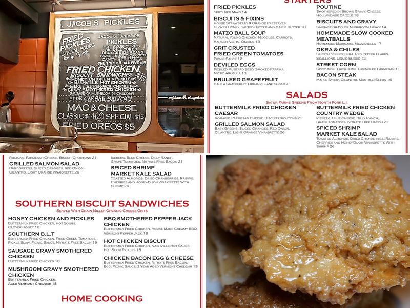 Jacob’s Pickles Menu