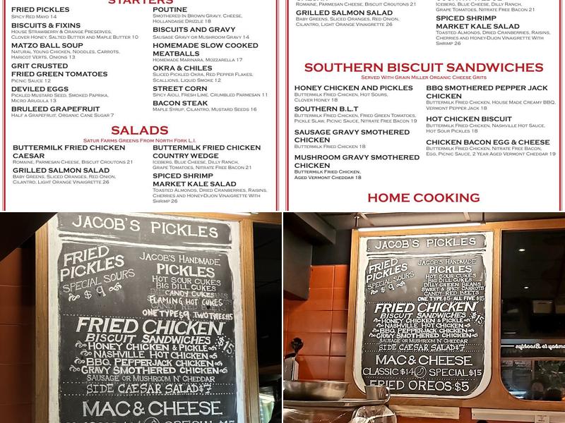 Jacob’s Pickles Menu