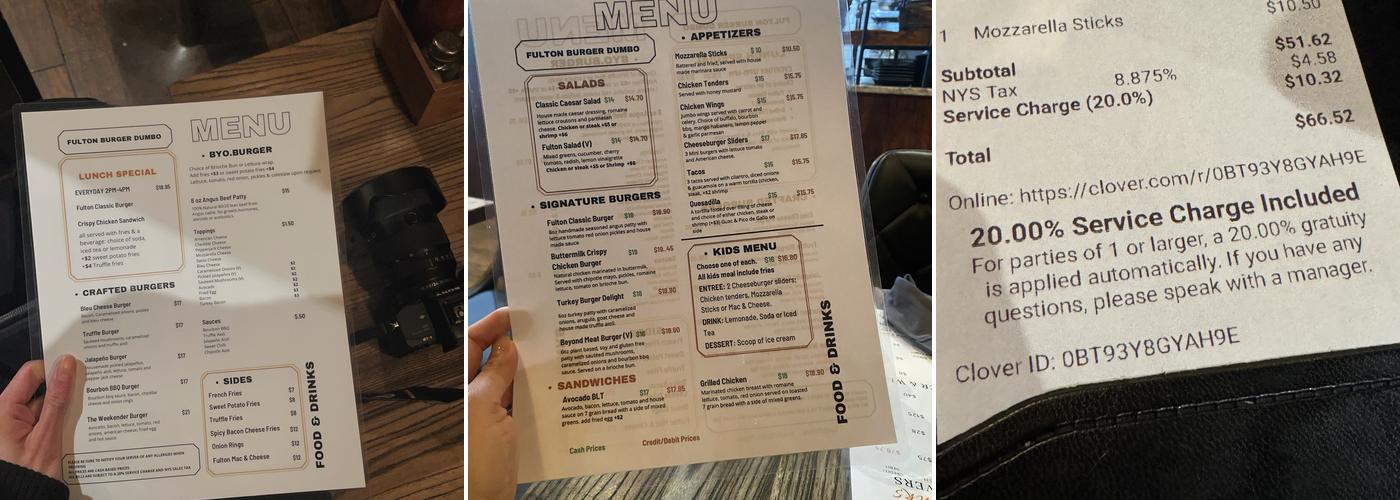 Fulton Burger Menu