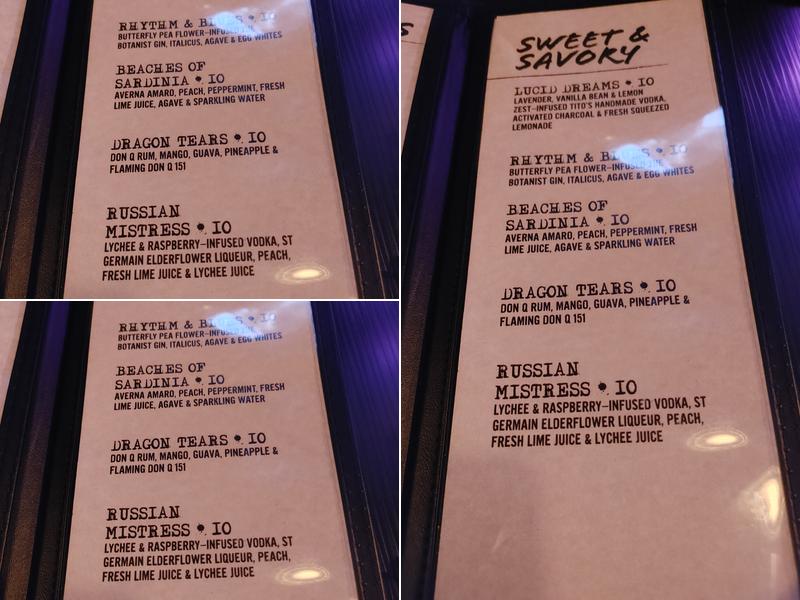 Five Twelve Menu