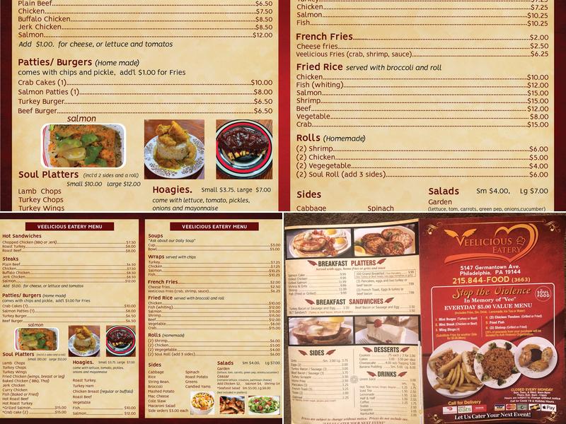 Veelicious Eatery Menu