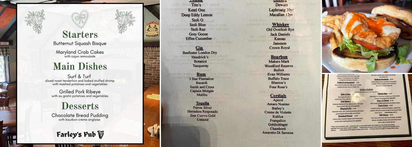 Farley's Pub Menu