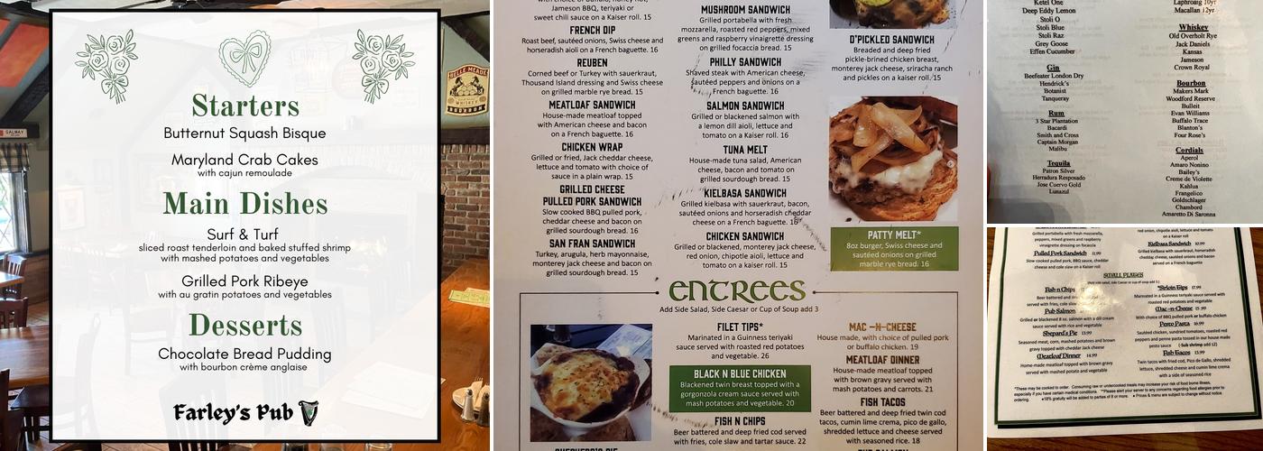 Farley's Pub Menu