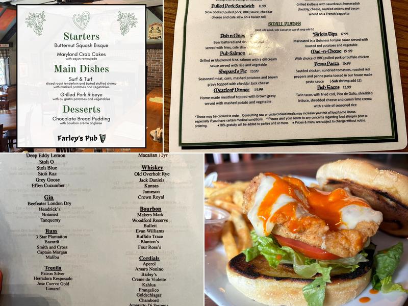 Farley's Pub Menu